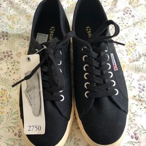 NWT black superga platform sneakers